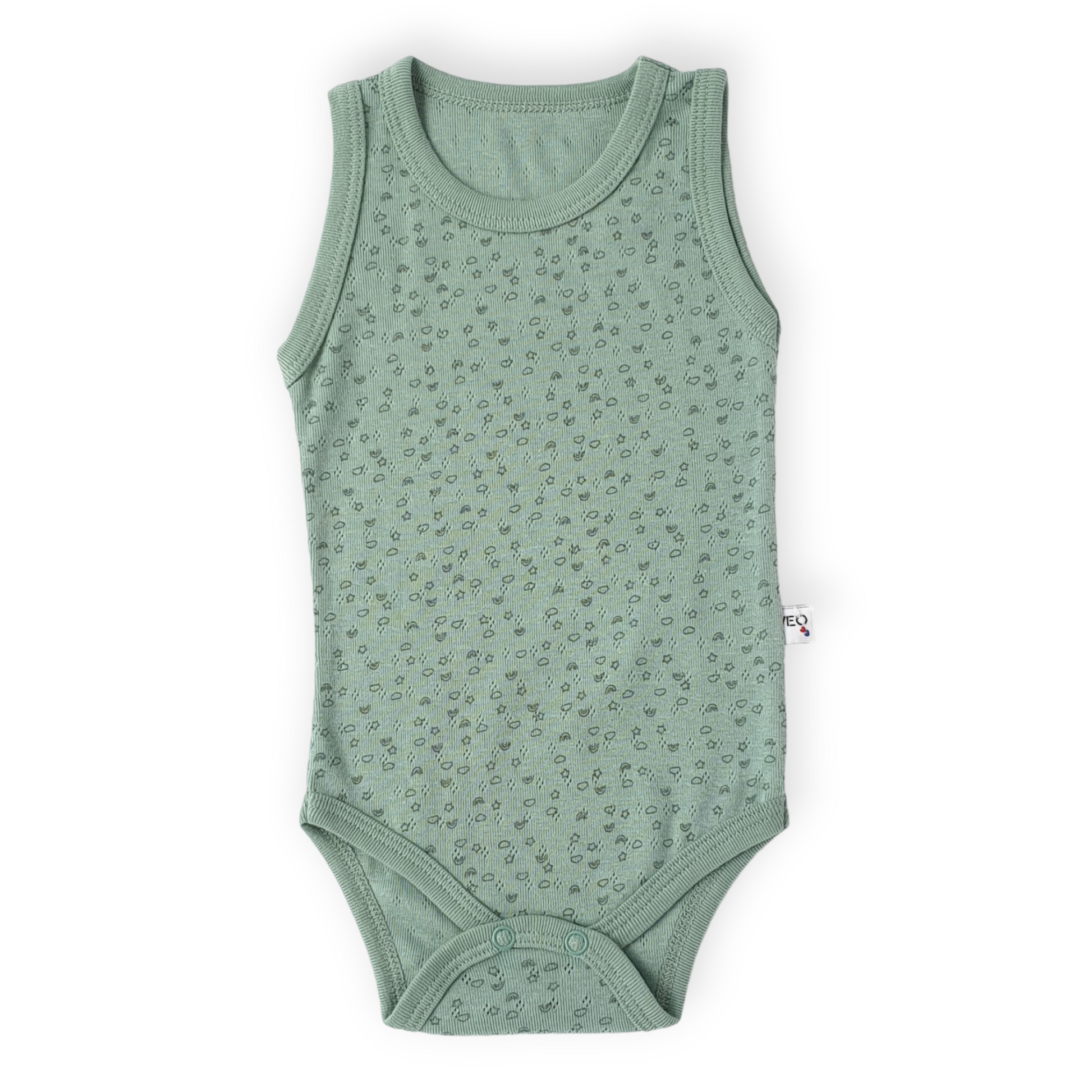 Basic Green Sleeveless Body with Clouds