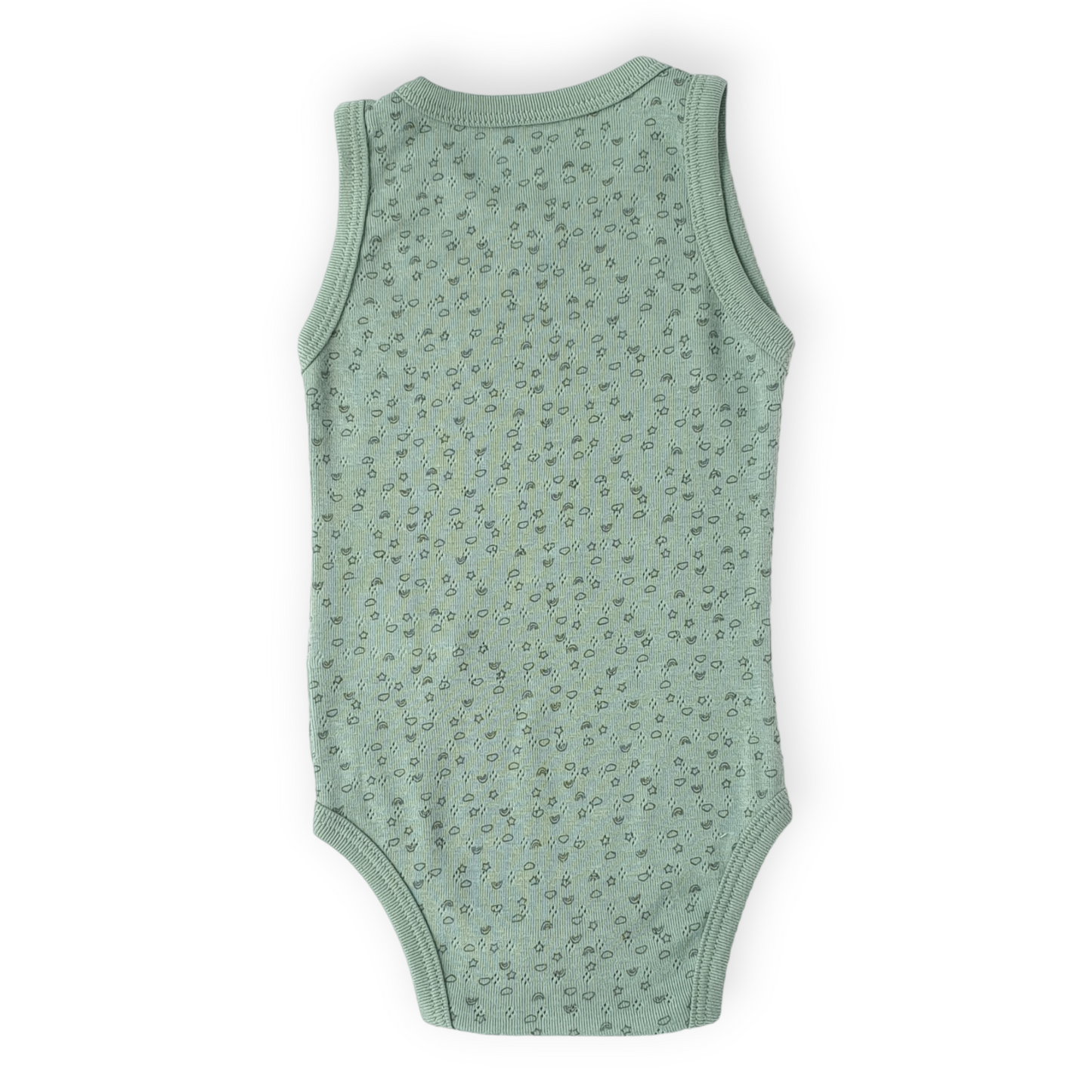 Basic Green Sleeveless Body with Clouds