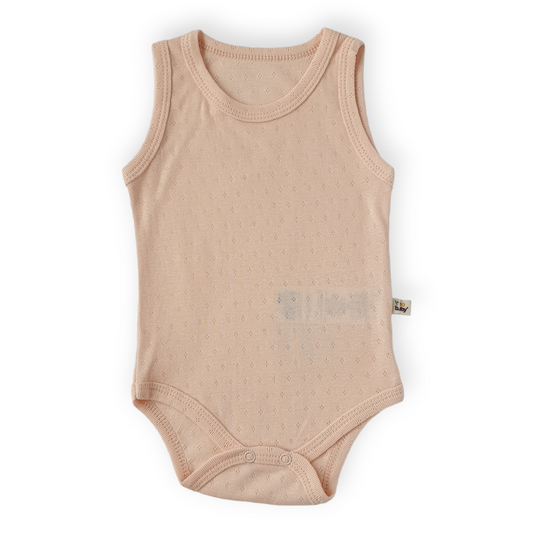 Basic Salmon Sleeveless Body-Body, Bodysuit, Catgirl, Creeper, Girl, Onesie, Pink, Salmon, Sleeveless, SS23-Veo-[Too Twee]-[Tootwee]-[baby]-[newborn]-[clothes]-[essentials]-[toys]-[Lebanon]