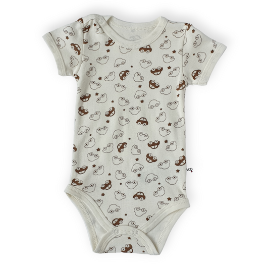 Off-white Body with Cars-Basic, Body, Bodysuit, Boy, Cars, Catboy, Catgirl, Catunisex, Creeper, Girl, Onesie, Plain, Short Sleeve, Simple, SS23-Veo-[Too Twee]-[Tootwee]-[baby]-[newborn]-[clothes]-[essentials]-[toys]-[Lebanon]