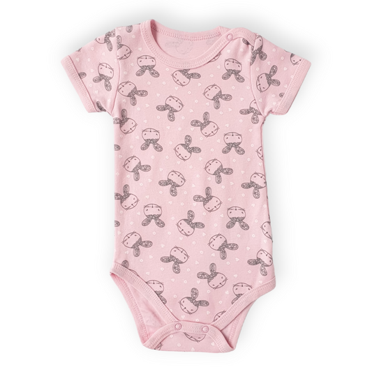 Pink Body with Bunnies-Body, Bodysuit, Bunny, Catgirl, Creeper, Feed me, Girl, Onesie, Pink, Short Sleeve, SS23-Veo-[Too Twee]-[Tootwee]-[baby]-[newborn]-[clothes]-[essentials]-[toys]-[Lebanon]