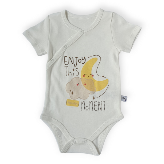 White Body with Moon and Cloud-Body, Bodysuit, Boy, Catboy, Catgirl, Catunisex, Cloud, Creeper, Girl, Moon, Onesie, Short Sleeve, SS23, White-Veo-[Too Twee]-[Tootwee]-[baby]-[newborn]-[clothes]-[essentials]-[toys]-[Lebanon]