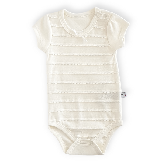 White Body with Emroidery Stripes-Body, Bodysuit, Catgirl, Creeper, Girl, Onesie, Pink, Short Sleeve, SS23-Veo-[Too Twee]-[Tootwee]-[baby]-[newborn]-[clothes]-[essentials]-[toys]-[Lebanon]